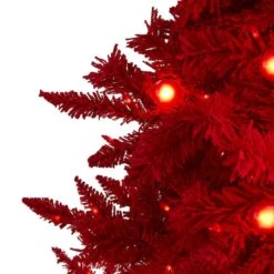 6ft. Pre-Lit Red Fraser Fir Artificial Christmas Tree, Red Lights -Northlight Sale Store D251323S 3