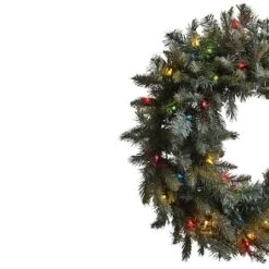 30” Pre-Lit Pine Wreath With Colored Lights -Northlight Sale Store D251347S 12