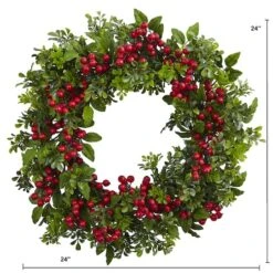 24" Berry Boxwood Wreath -Northlight Sale Store D251366S 14