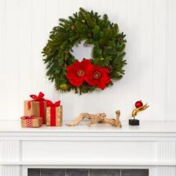 30" Magnolia, Pine & Pinecone Artificial Wreath 6 30" Magnolia, Pine & Pinecone Artificial Wreath -Northlight Sale Store D251385S 3