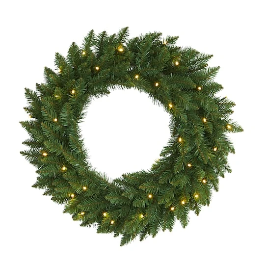 24" LED Green Pine Artificial Christmas Wreath 2 24" LED Green Pine Artificial Christmas Wreath - Image 2
