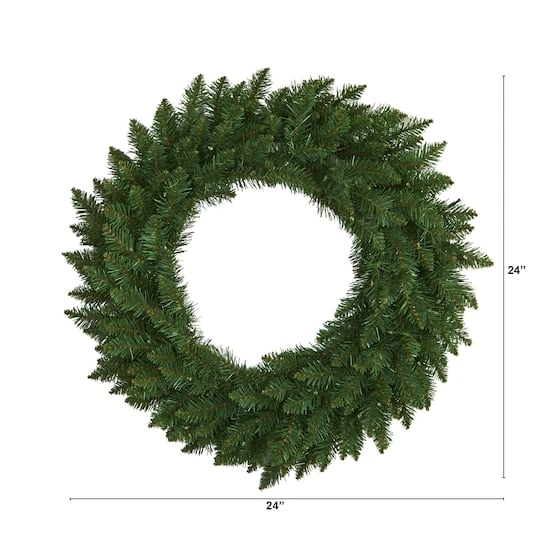 24" LED Green Pine Artificial Christmas Wreath 6 24" LED Green Pine Artificial Christmas Wreath - Image 6