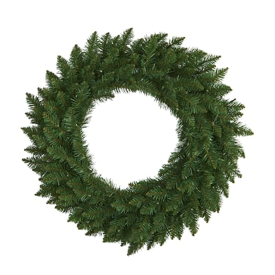 24" LED Green Pine Artificial Christmas Wreath 5 24" LED Green Pine Artificial Christmas Wreath - Image 5