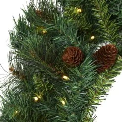 20" LED Mixed Pine & Pinecone Artificial Christmas Wreath -Northlight Sale Store D251389S 3