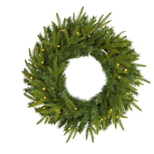 24" LED Long Pine Artificial Christmas Wreath 2 24" LED Long Pine Artificial Christmas Wreath - Image 2