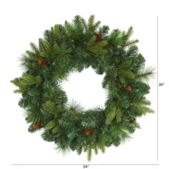 24" LED Mixed Pine Artificial Christmas Wreath -Northlight Sale Store D251394S 2