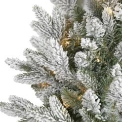 24" LED Flocked Artificial Christmas Wreath -Northlight Sale Store D251395S 3