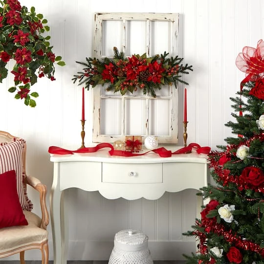 3ft. Red Poinsettia & Berry Centerpiece 6 3ft. Red Poinsettia & Berry Centerpiece - Image 6