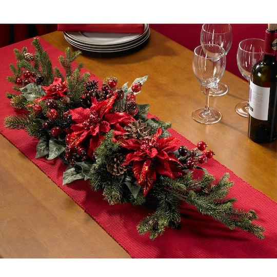 3ft. Red Poinsettia & Berry Centerpiece 7 3ft. Red Poinsettia & Berry Centerpiece - Image 7