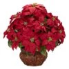 22" Potted Poinsettia With Decorative Planter