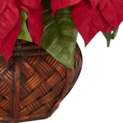 22" Potted Poinsettia With Decorative Planter -Northlight Sale Store D252170S 13