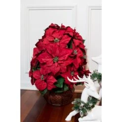 22" Potted Poinsettia With Decorative Planter -Northlight Sale Store D252170S 14