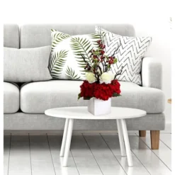 24" Potted Hydrangea, Rose & Berry Arrangement -Northlight Sale Store D252171S 12