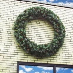 60" Pre-Lit Wintry Pine Wreath -Northlight Sale Store D252290S 2