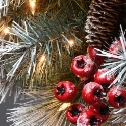 2ft. Pre-Lit Snowy Glacier Pine Artificial Christmas Tree, Warm White LED Lights -Northlight Sale Store D252341S 3