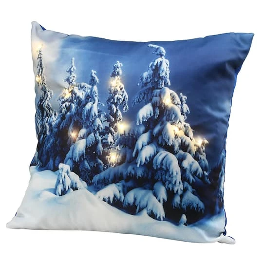 Winter Scene Pillow With LED Lights 2 Winter Scene Pillow With LED Lights - Image 2