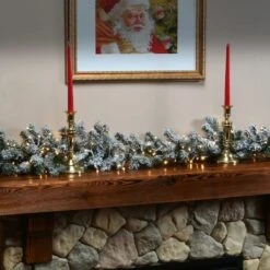 9ft. Pre-Lit LED Snowy Sheffield Spruce Garland -Northlight Sale Store D252402S 2