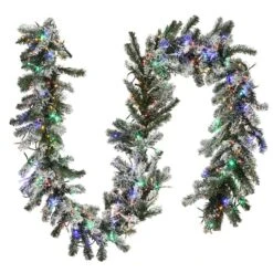 9ft. Pre-Lit LED Snowy Sheffield Spruce Garland -Northlight Sale Store D252402S 4