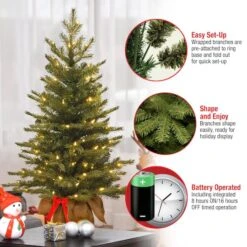 3ft. Pre-Lit Nordic Spruce® Artificial Christmas Tree, Warm White LED Lights -Northlight Sale Store D252410S 15