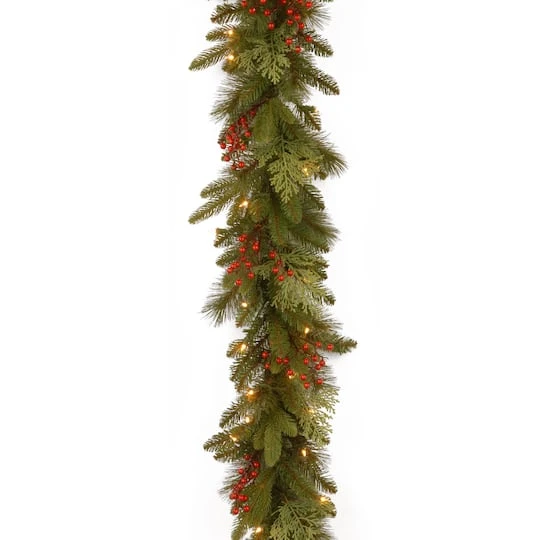 9ft. Clear Lights Mixed Evergreen Classical Collection Garland 1 9ft. Clear Lights Mixed Evergreen Classical Collection Garland