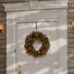 24" White LED Bristle Berry Wreath -Northlight Sale Store D252468S 2