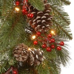 24" White LED Bristle Berry Wreath -Northlight Sale Store D252468S 3