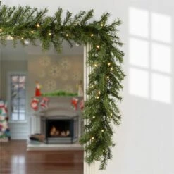 9ft. Pre-Lit Clear Lights Norwood Fir Garland -Northlight Sale Store D252472S 12