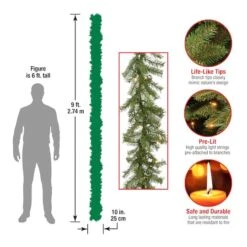 9ft. Pre-Lit Clear Lights Norwood Fir Garland -Northlight Sale Store D252472S 16
