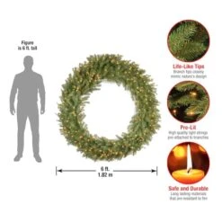 60" Clear Lights Norwood Fir Wreath -Northlight Sale Store D252476S 14