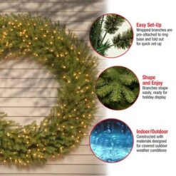 60" Clear Lights Norwood Fir Wreath -Northlight Sale Store D252476S 15