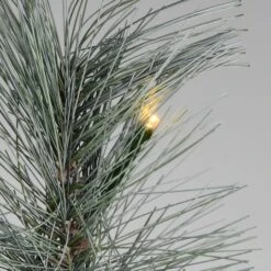 2ft. Pre-Lit Frosted Silver Pine Artificial Christmas Tree, Warm White LED Lights -Northlight Sale Store D252566S 15