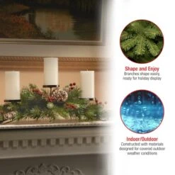 2.5ft. Frosted Berry Candle Holder Centerpiece -Northlight Sale Store D252567S 15