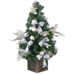 3ft. Pre-Lit Decorative Collection Ornament Artificial Christmas Tree, Clear Lights