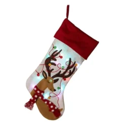 Glitzhome® 21" LED Reindeer Christmas Stockings, 2ct. -Northlight Sale Store D252853S 3