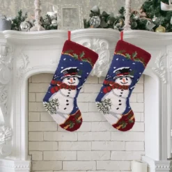 Glitzhome® 19" Snowman Christmas Stockings, 2ct. -Northlight Sale Store D252862S 2