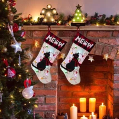 Glitzhome® 21" LED Cat Christmas Stockings, 2ct. -Northlight Sale Store D252863S 2