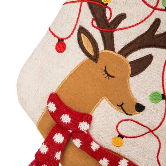 Glitzhome® LED Reindeer Stockings & Tree Skirt Set 6 Glitzhome® LED Reindeer Stockings & Tree Skirt Set - Image 6