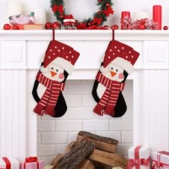 Glitzhome® 19" Penguin Christmas Stockings, 2ct. -Northlight Sale Store D252867S 2