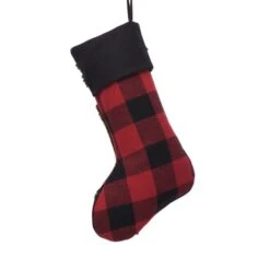 Glitzhome® 22" Red & Black Plaid Bear Stockings, 2ct. -Northlight Sale Store D252879S 3