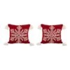 Glitzhome® Knitted Snowflake Red Pillow Covers, 2ct.