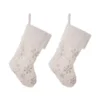 Glitzhome® 21" White Plush With Snowflake Christmas Stocking, 2ct.