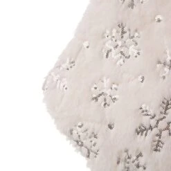 Glitzhome® 21" White Plush With Snowflake Christmas Stocking, 2ct. -Northlight Sale Store D252905S 7