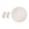 Glitzhome® White Plush With Snowflake Christmas Stocking & Tree Skirt Set