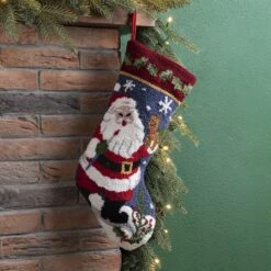 Glitzhome® 19" Santa Hooked Stocking -Northlight Sale Store D252943S 2