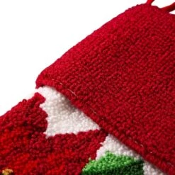 Glitzhome® 21" Poinsettia Hooked Stocking 11 Glitzhome® 21" Poinsettia Hooked Stocking -Northlight Sale Store D252944S 4
