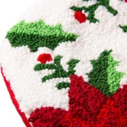 Glitzhome® 21" Poinsettia Hooked Stocking 13 Glitzhome® 21" Poinsettia Hooked Stocking -Northlight Sale Store D252944S 6