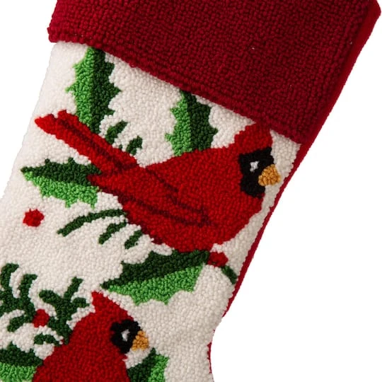 Glitzhome® 21" Cardinal Hooked Stocking 4 Glitzhome® 21" Cardinal Hooked Stocking - Image 4