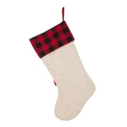 Glitzhome® Pre-Lit 21" Cat Embroidered Linen Christmas Stocking With LED Lighting -Northlight Sale Store D252951S 5