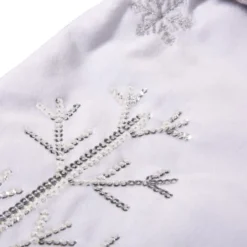 Glitzhome® 21" White Fleece With Christmas Tree & Snowflake Stocking -Northlight Sale Store D252959S 5