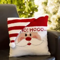 Glitzhome® 14" Hooked 3D Santa Pillow -Northlight Sale Store D252964S 2